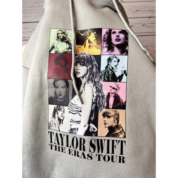 Taylor Swift The Eras Tour Hoodie Sweatshirt Hooded Pullover Gray Swiftie 2023 - Picture 9 of 9